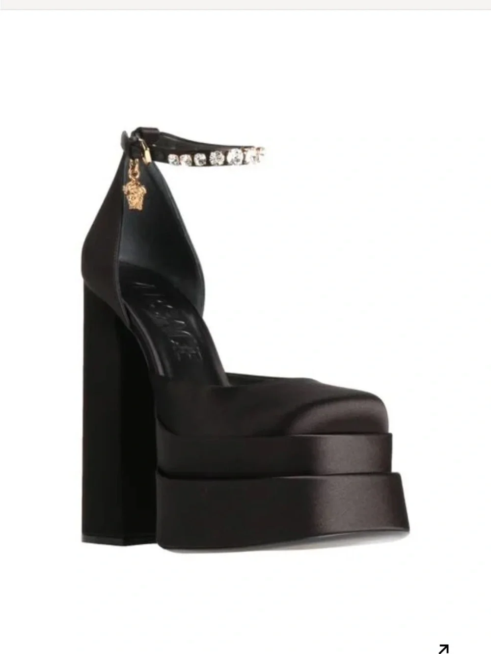 Medusa Aevitas Satin Platform Pumps.